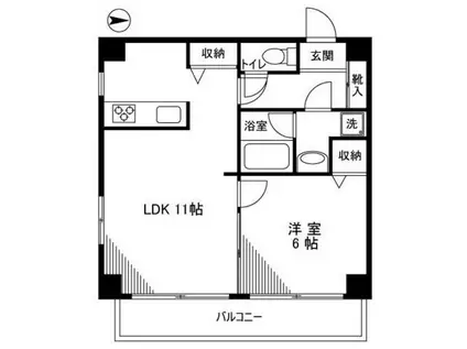 トーカンキャステール本郷(1LDK/10階)の間取り写真