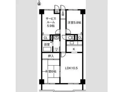 シティ・ライフ山下通(3LDK/4階)の間取り写真