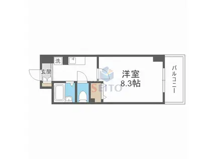 グレイス丸萬(1K/2階)の間取り写真