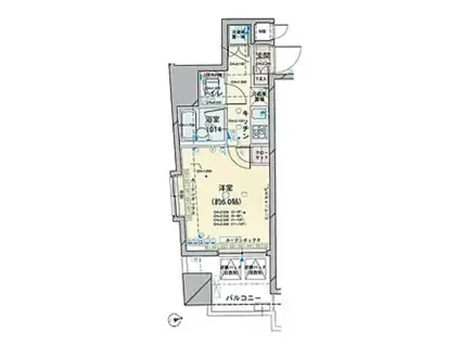 パレステュディオ立教通(1K/11階)の間取り写真