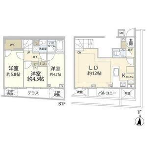 オープンレジデンス祐天寺(3LDK/1階)の間取り写真