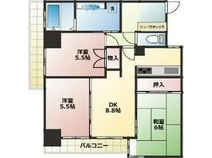 ナビシティ新岐阜(3DK/8階)の間取り写真