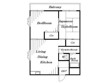 ライトヒルズ桜木(2LDK/2階)の間取り写真