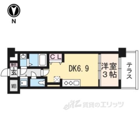 THEGARNETMILLENNIUMK(1DK/1階)の間取り写真