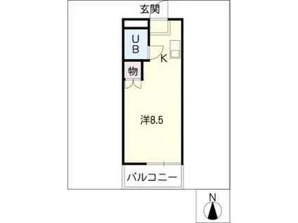 メモアール悠悠(1K/2階)の間取り写真