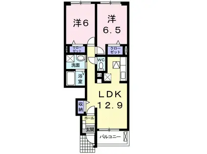 フィレガロ(2LDK/1階)の間取り写真