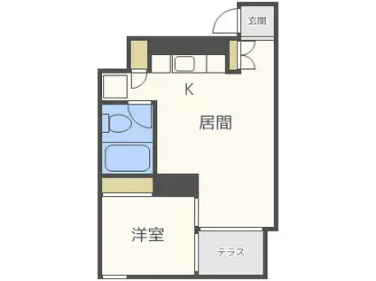 アーバンフラッツ湊町(1LDK/3階)の間取り写真