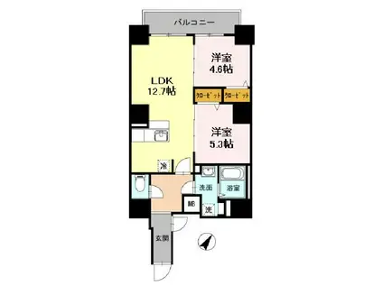 フィールドライズ日本橋(2LDK/10階)の間取り写真