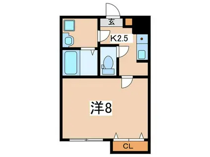 イーストヒルズII(1K/1階)の間取り写真