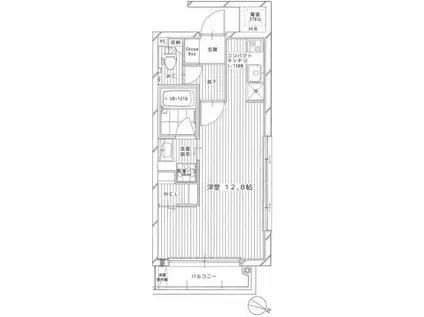 サンレムート千里山(ワンルーム/2階)の間取り写真