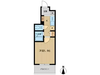 ドゥーエ浦安II(1K/9階)の間取り写真