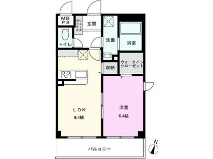 プリムロード(1LDK/2階)の間取り写真