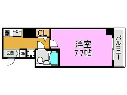 デ・リード高井田(1K/12階)の間取り写真