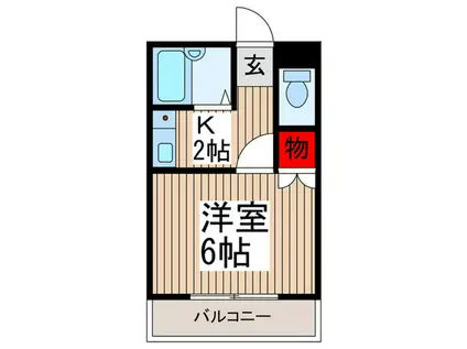狭山市広瀬3丁目 平成3年 1K(1K/3階)の間取り写真