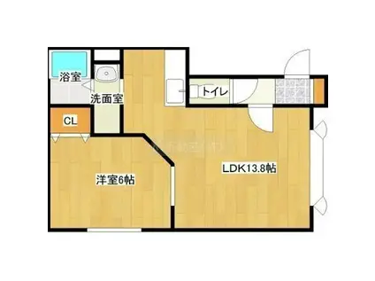 GRANDCIEL(1LDK/2階)の間取り写真