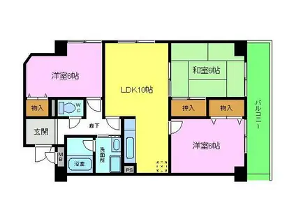 プレアデス(3LDK/2階)の間取り写真