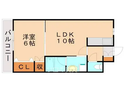 ローズフェアリー(1LDK/4階)の間取り写真