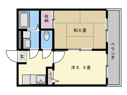 サンステージ綾(2K/2階)の間取り写真