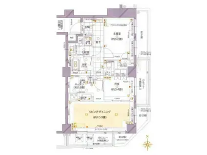 ピアース中野坂上(2LDK/3階)の間取り写真