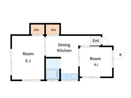 コーポコトブキ(2DK/1階)の間取り写真