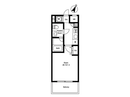 RELUXIA成増II(1K/3階)の間取り写真