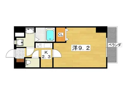 グランツ寝屋川(1K/2階)の間取り写真