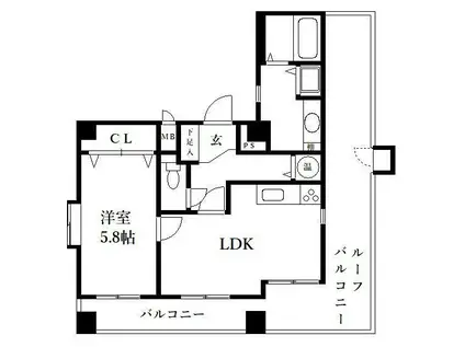 じゅうグランドモア薬(1LDK/7階)の間取り写真