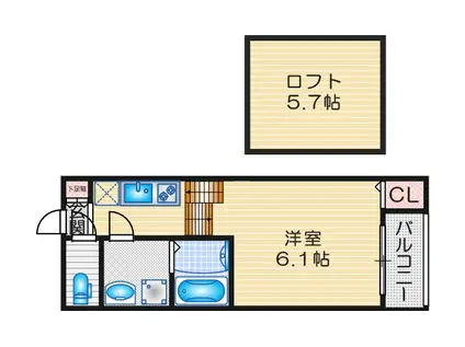 PALOS VERDES(1SK/1階)の間取り写真