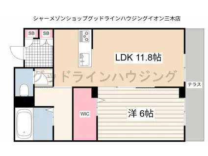 カーサ レジオKS(1LDK/1階)の間取り写真