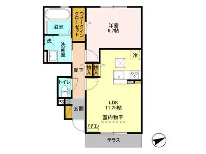 プチクール III(1LDK/1階)の間取り写真