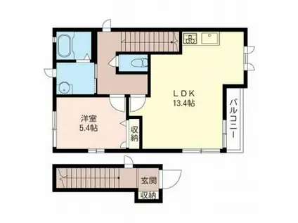 メゾン・アラタ(1LDK/2階)の間取り写真