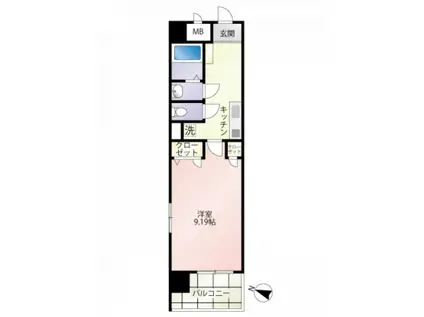 第16友建ビル(1K/6階)の間取り写真