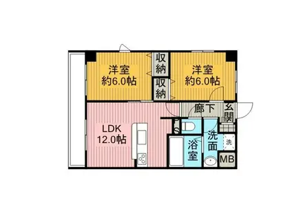 ドルチェヴィータ(2LDK/3階)の間取り写真