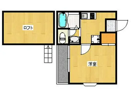 BOF福大前(1K/2階)の間取り写真