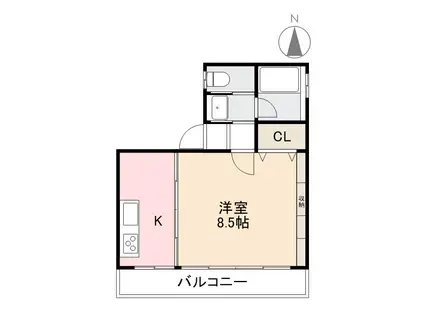 大山ビル3F南号(1K/3階)の間取り写真