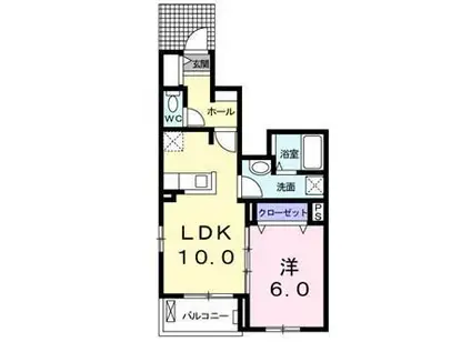 サン・ルミエールC(1LDK/1階)の間取り写真