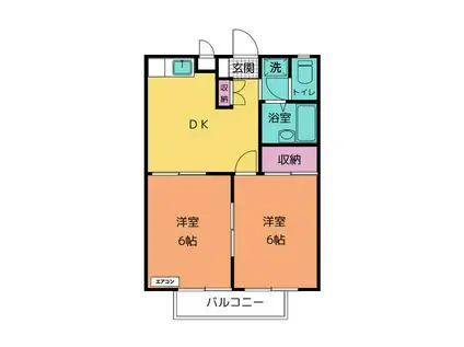 エステートピアA(2DK/1階)の間取り写真