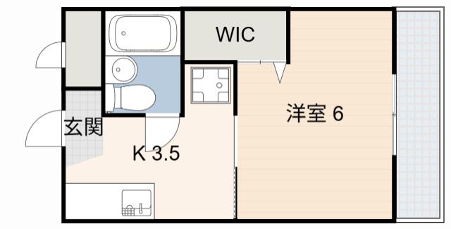 グレース21(1K/3階)の間取り写真