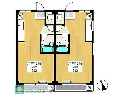 第2富士マンション(ワンルーム/3階)の間取り写真