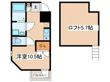 PROGRESS MACHIDA(ワンルーム/2階)の間取り写真