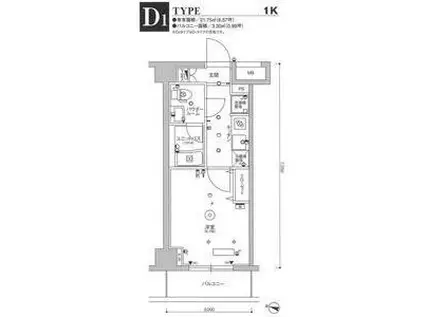 スカイコート川崎京町(1K/4階)の間取り写真
