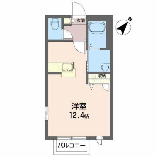 イーストII(ワンルーム/2階)の間取り写真
