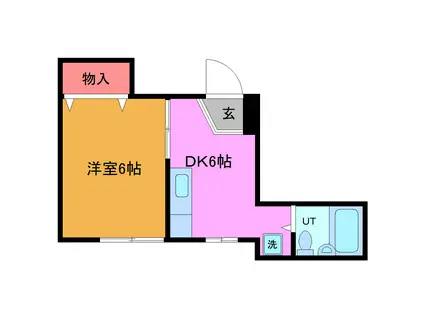 島五コーポ(1DK/4階)の間取り写真