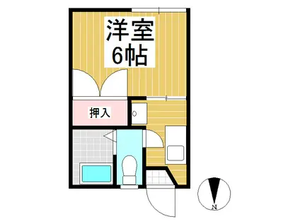 フォーブル常陵(1K/2階)の間取り写真