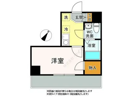 アーウィン羽沢(1K/2階)の間取り写真