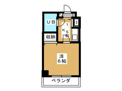 ステラコート横浜白楽(1K/6階)の間取り写真