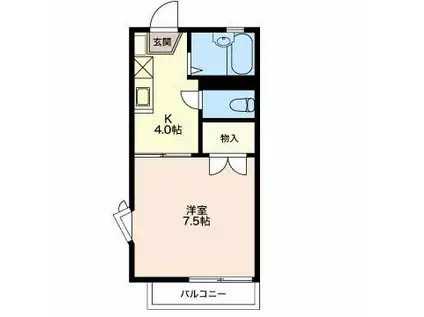 リブフレグランス(1K/2階)の間取り写真