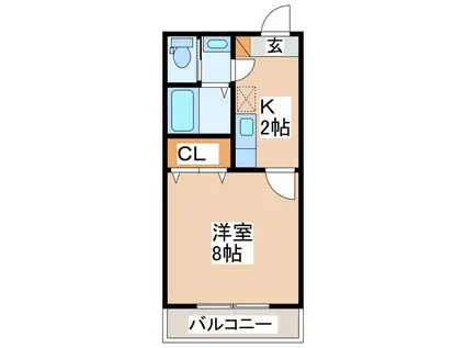 コーポリトルリバー(1K/1階)の間取り写真