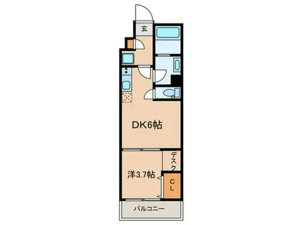 WHARF西馬込(1DK/4階)の間取り写真