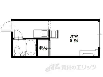 ロッソ後三条(1K/2階)の間取り写真